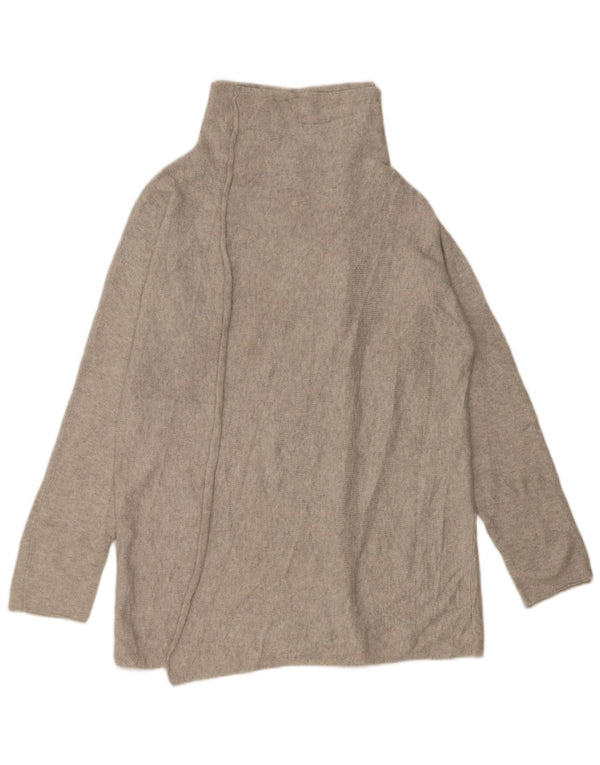 Maglione cardigan aperto lungo da donna Eddie Bauer UK 16 grande cotone grigio