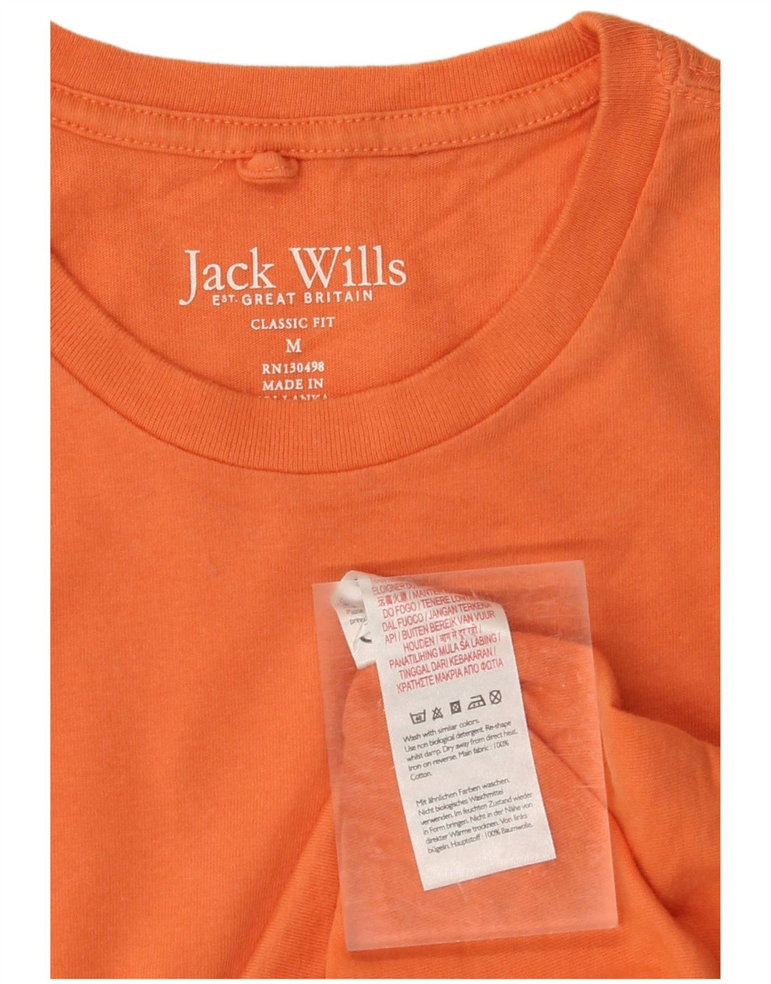 JACK WILLS T-shirt da uomo dalla vestibilità classica Top in cotone arancione medio