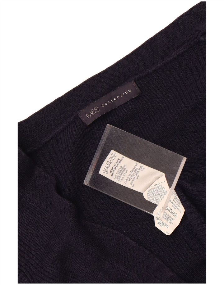 Maglione cardigan lungo da donna Marks & Spencer UK 14 medio blu navy