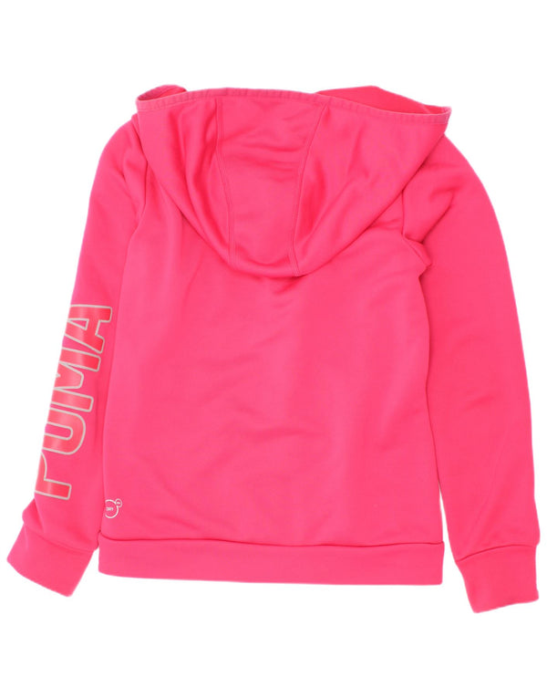 Felpa con cappuccio e zip grafica per ragazze Puma 7-8 anni in poliestere rosa