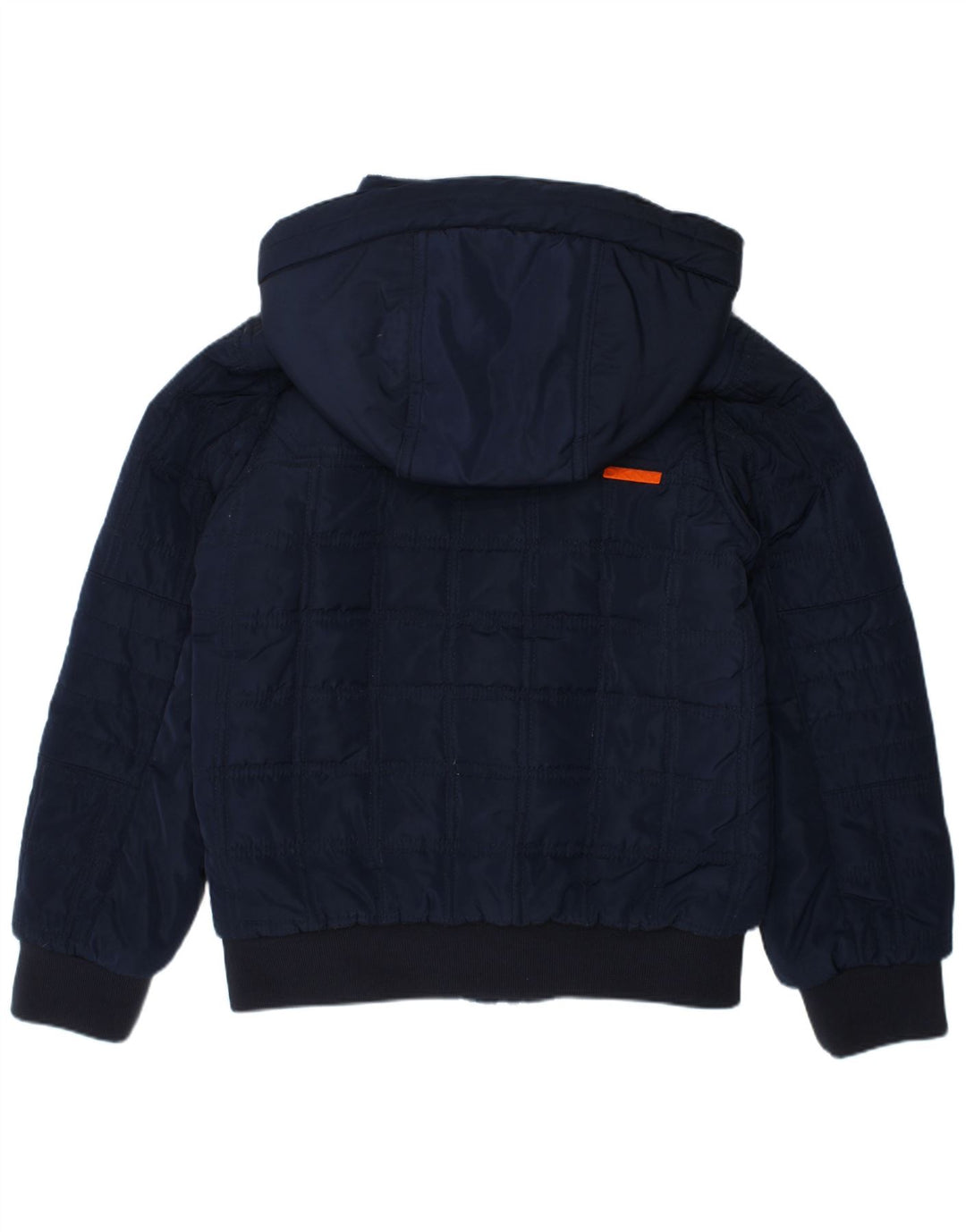 DKNY Boys Hooded Padded Jacket 7-8 Years Navy Blue Polyester
