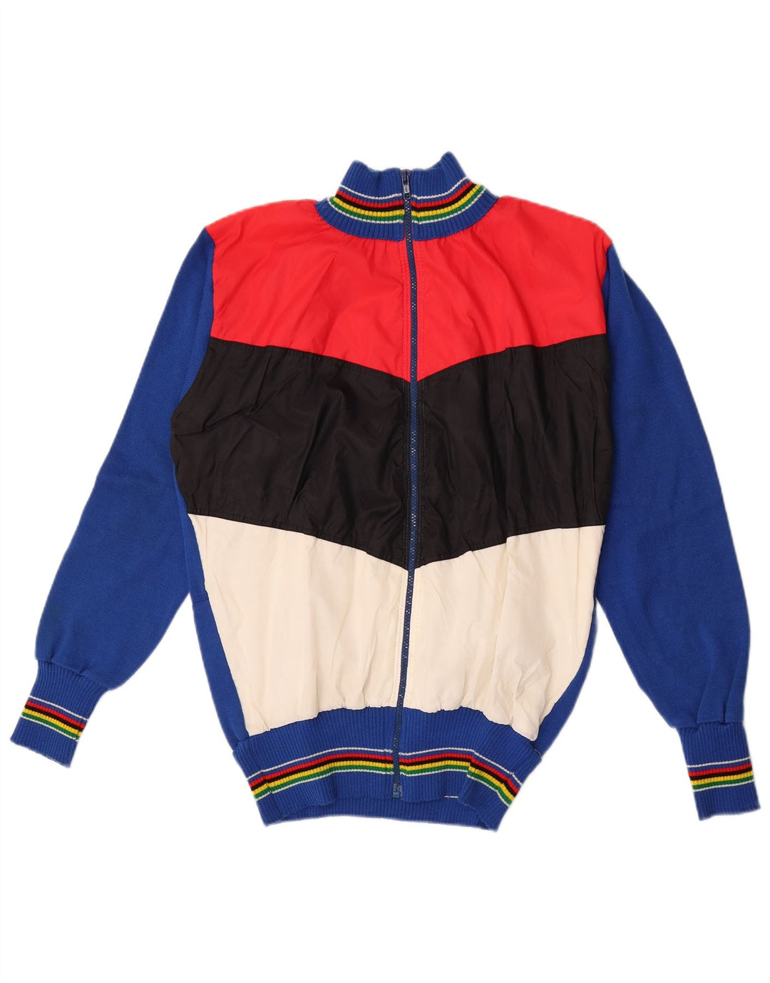 Maglione cardigan da uomo vintage color block medio multicolore