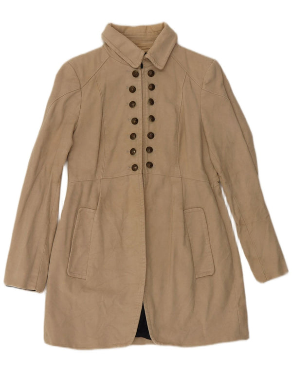 Cappotto Zara da donna UK 14 grande in cotone beige