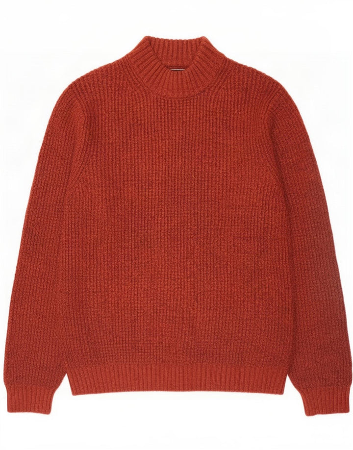 Maglione da uomo Marks & Spencer a collo alto in acrilico marrone medio