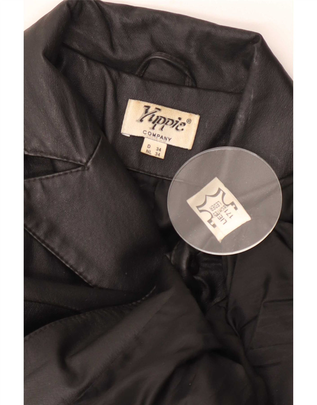 Cappotto oversize in pelle da donna Yuppie EU 34 XS Nero