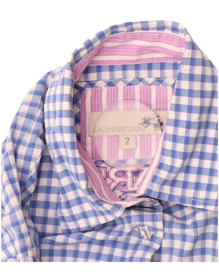 Camicia grafica da donna La Martina UK 12 a quadretti blu medio