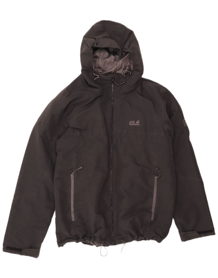 Giacca a vento con cappuccio da uomo Jack Wolfskin UK 48 2XL poliestere nero