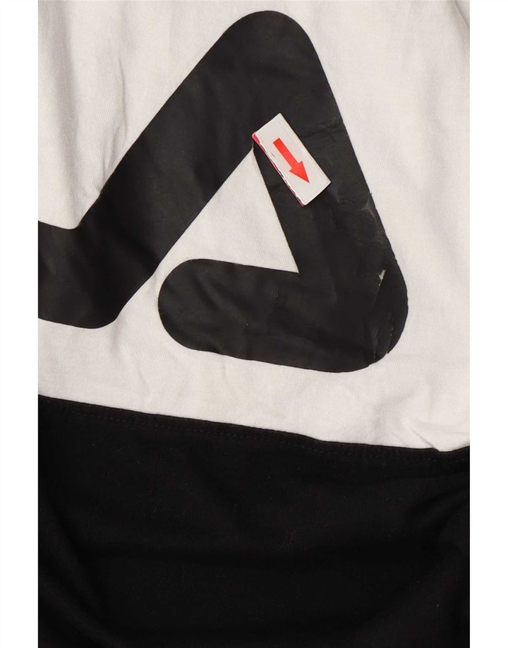 T-shirt grafica da uomo Fila Top Large in cotone color block grigio