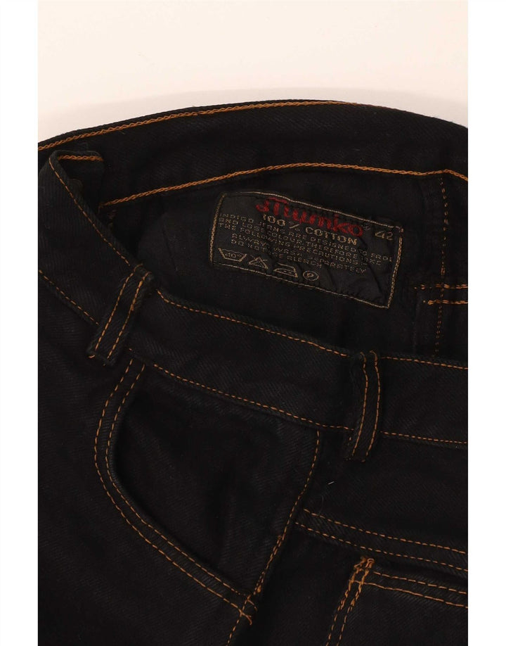 Gonna di jeans vintage da donna IT 42 media W28 cotone nero