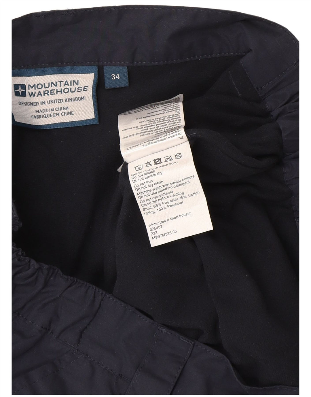 Pantaloni cargo da uomo con giacca a vento Mountain Warehouse W34 L30 Blu Navy