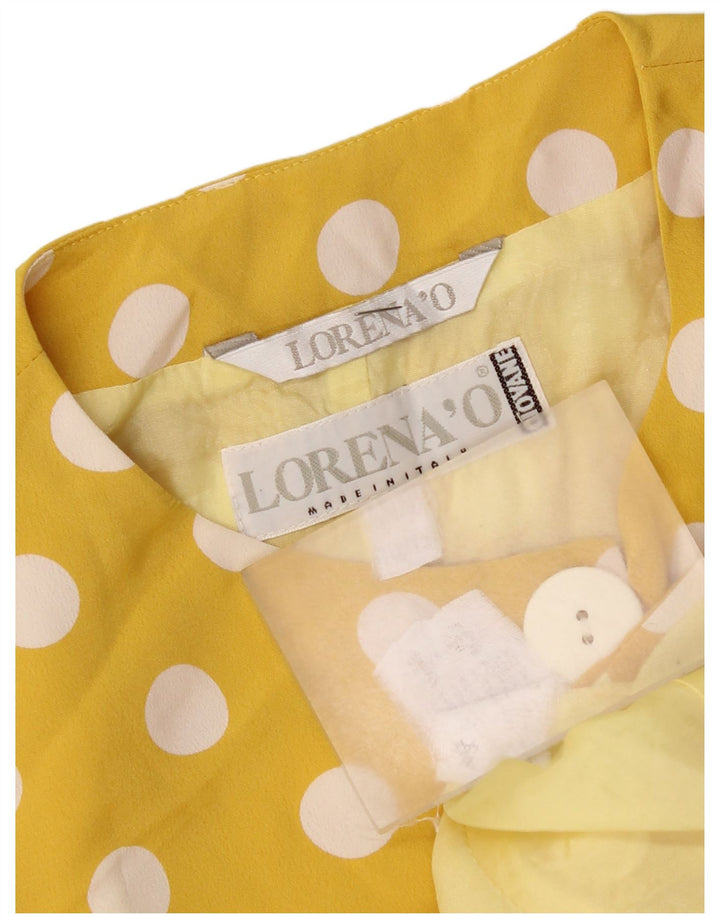 Lorena'O Giacca da donna corta a 5 bottoni, taglia UK 14, media, a pois gialli