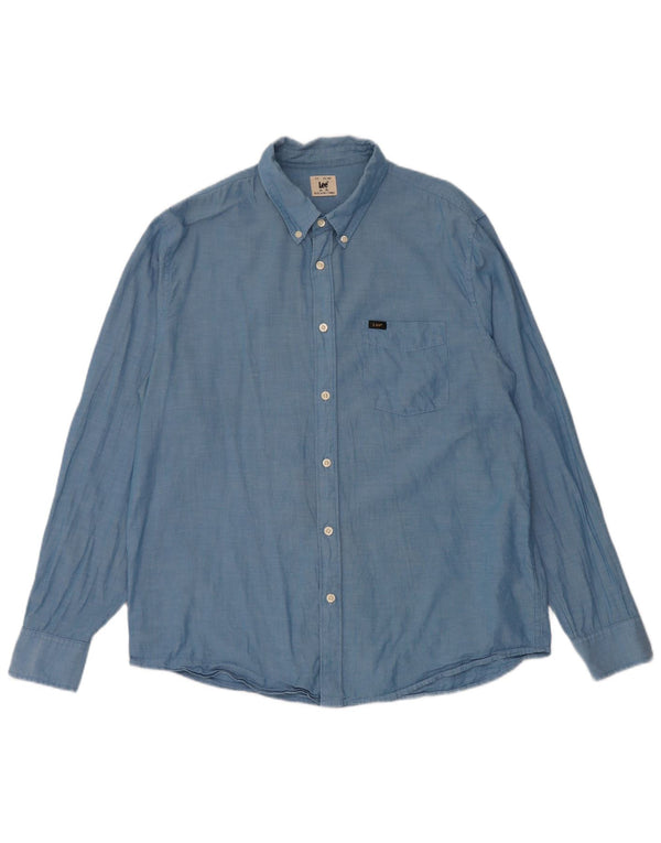 Camicia da uomo Lee XL in cotone blu