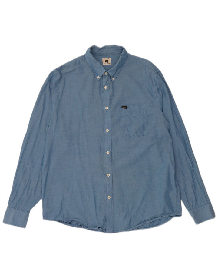 Camicia da uomo Lee XL in cotone blu