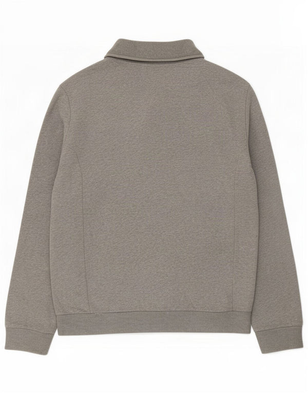 Felpa da uomo Hugo Boss con collo a scialle, maglione grande, cotone grigio