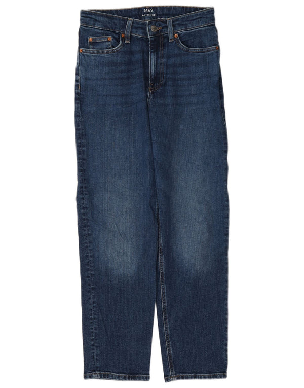 Jeans dritti Boyfriend da donna Marks & Spencer UK 8 piccoli W27 L27 blu
