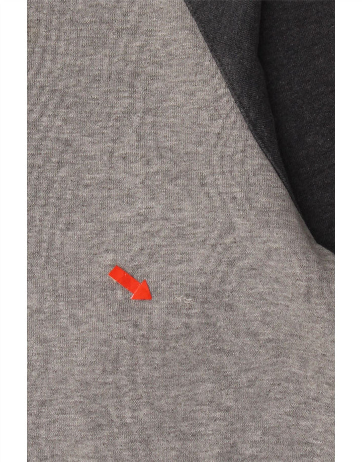 Maglione con cappuccio e zip da uomo Adidas in cotone chiazzato grigio medio