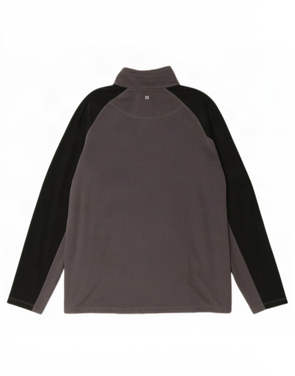 Mountain Warehouse Mens Zip Neck Fleece Jumper XL Grey Colourblock