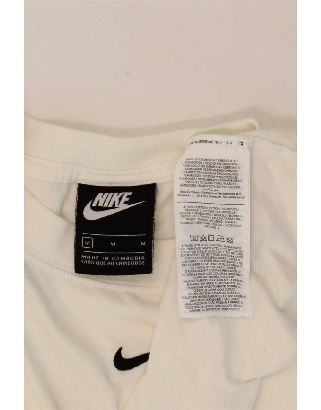 T-shirt da uomo Nike Top in cotone bianco medio