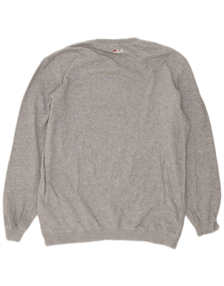 Felpa grafica da uomo Fila Maglione XL Cotone chiazzato grigio