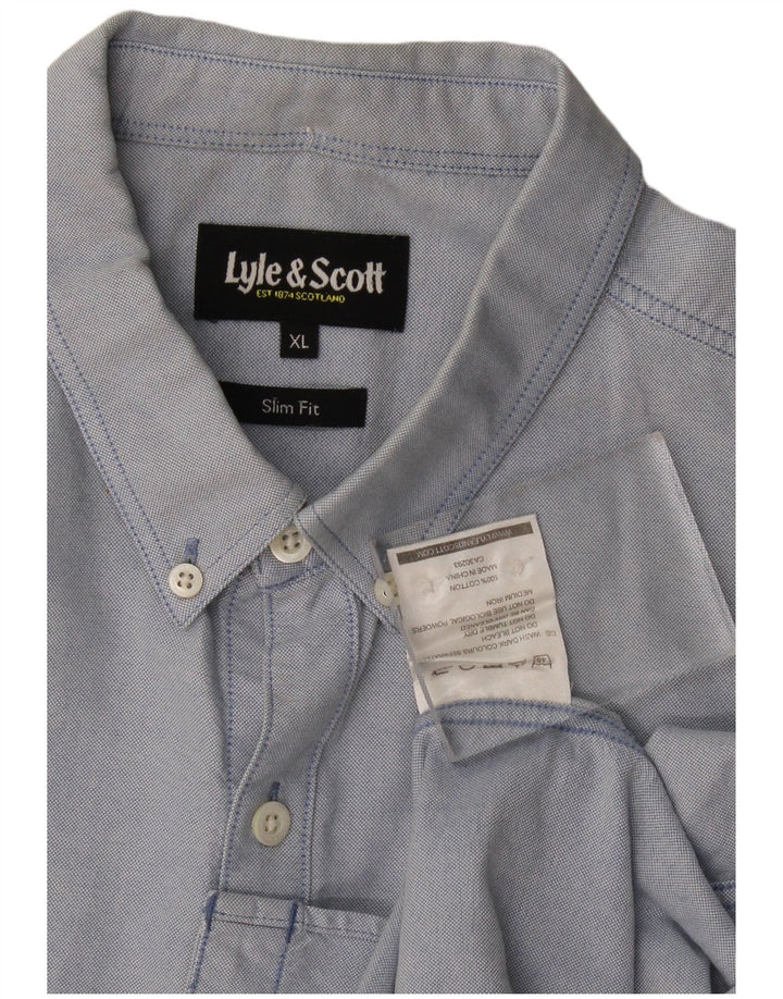 Camicia slim fit da uomo Lyle & Scott XL blu
