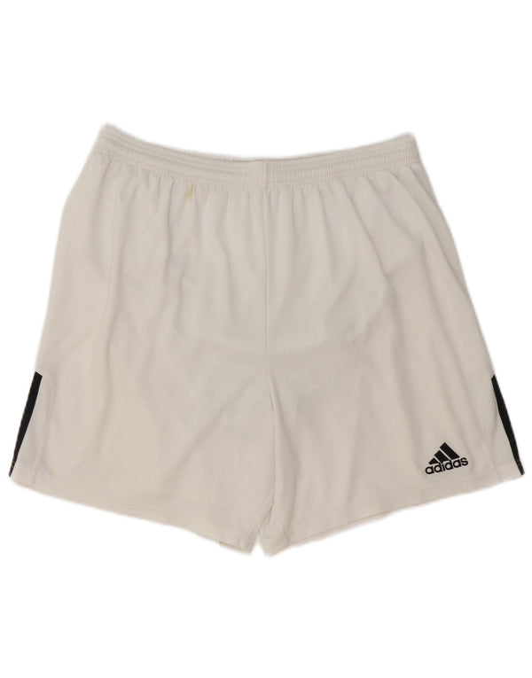 Pantaloncini sportivi da uomo Adidas Large in poliestere color block bianco