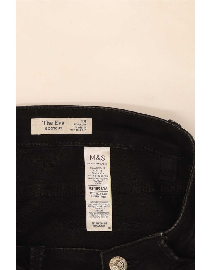 Marks & Spencer Donna The Eva Bootcut Jeans UK 14 Large W32 L30 Nero