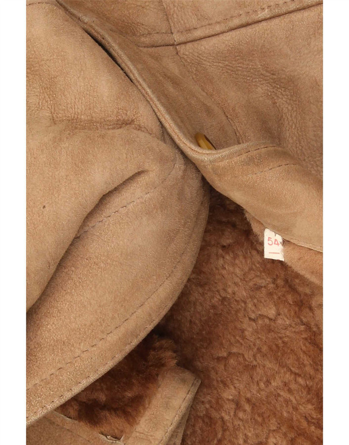Giubbotto in shearling vintage da uomo IT 54 2XL Marrone