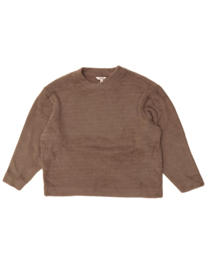 Maglione maglione girocollo oversize da donna Marks & Spencer UK 16 grande Beige