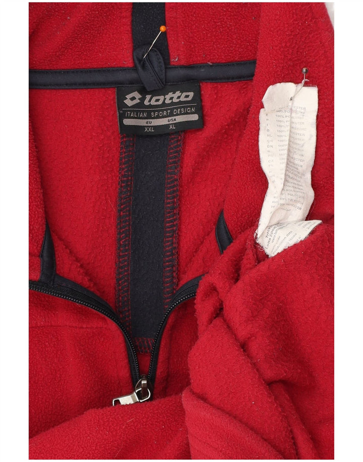 Maglione in pile da uomo con zip e collo LOTTO 2XL rosso poliestere