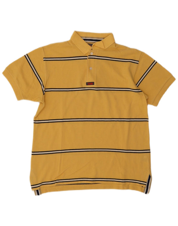 Polo da uomo Slam XS in cotone a righe gialle