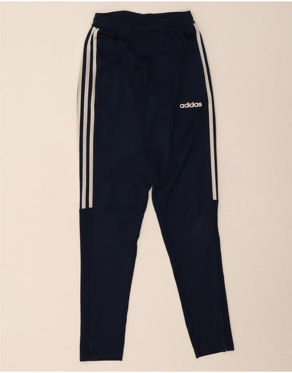 Pantaloni da tuta da donna Adidas UK 4 XS poliestere blu navy