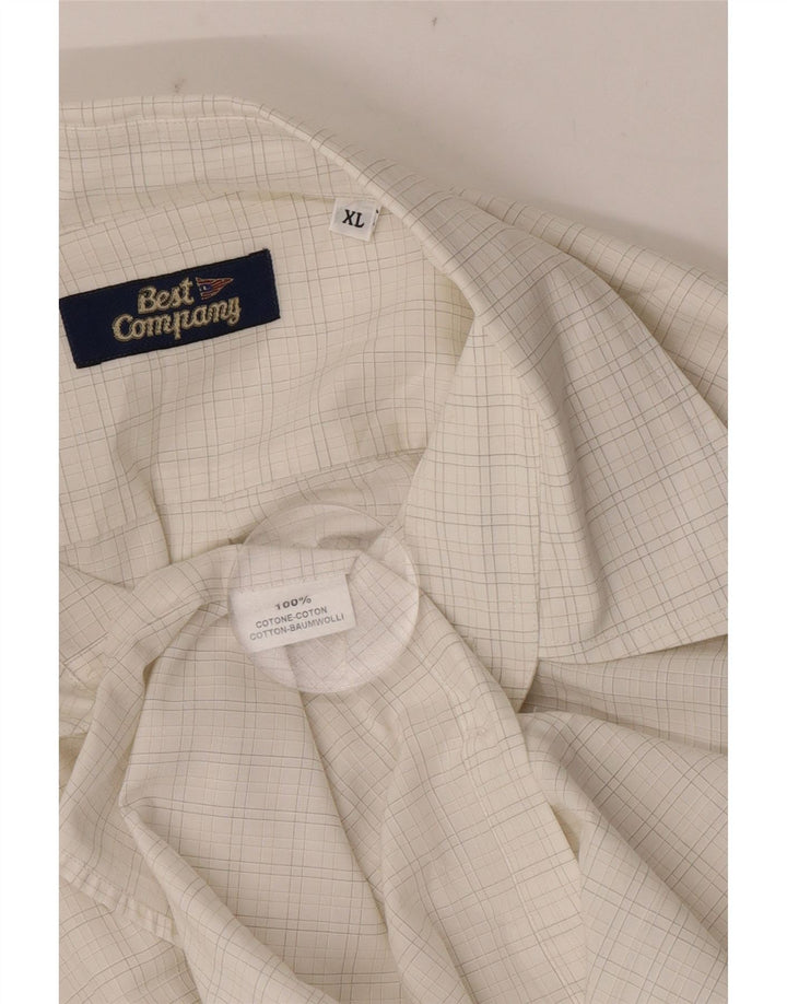 Camicia da uomo Best Company XL in cotone a quadri bianchi