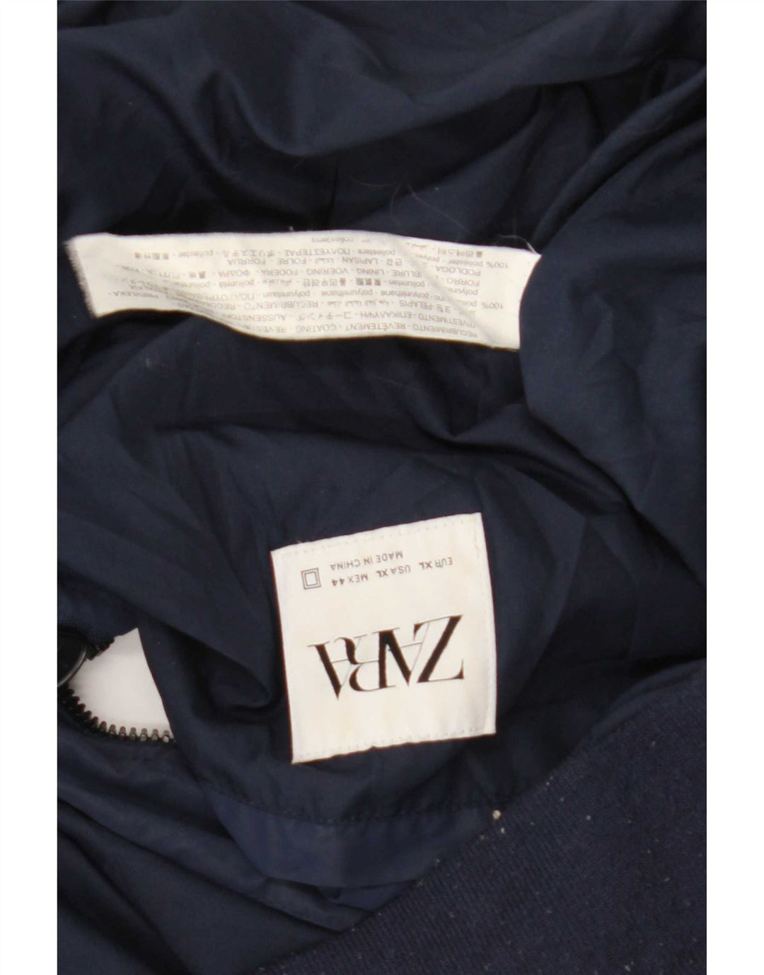 Giubbotto bomber da uomo Zara UK 42 XL poliestere blu navy