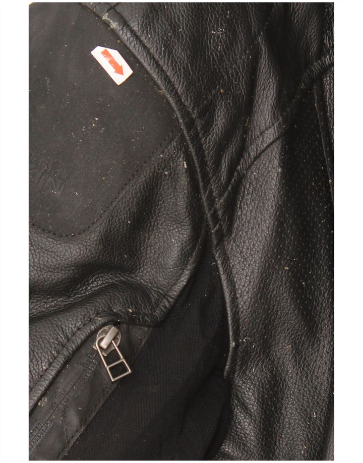 Giacca in pelle Revit Graphic Moto Racer da uomo taglia 54 grande in pelle nera
