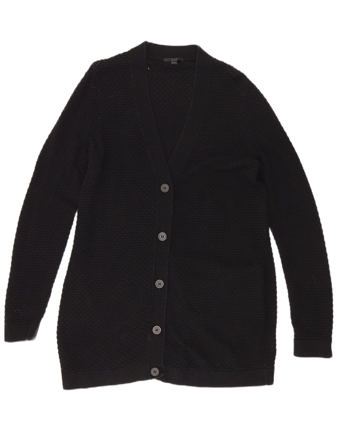 Maglione cardigan lungo da donna Cos UK 10 piccolo nero