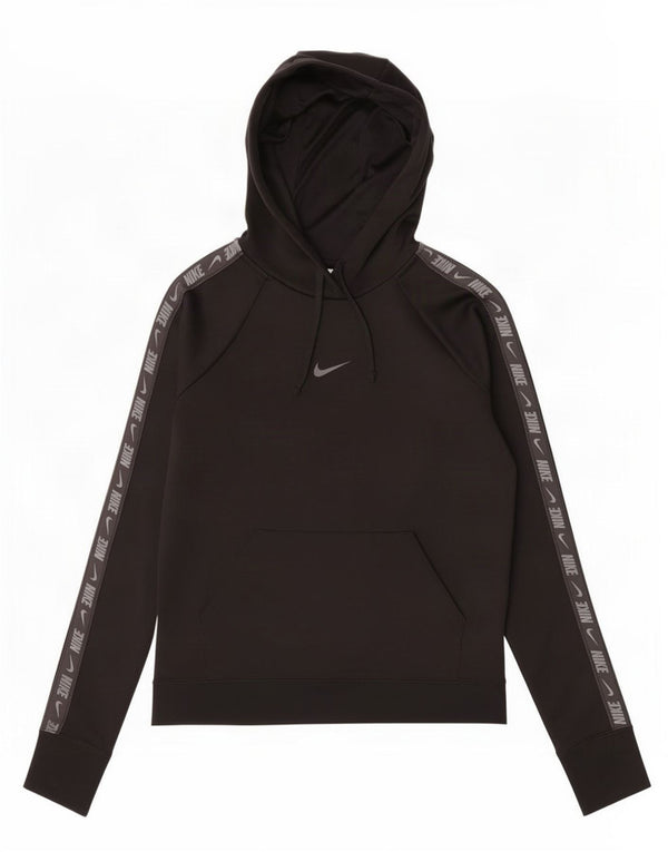 Nike Womens Graphic Hoodie Jumper UK 10 Small Black Polyester