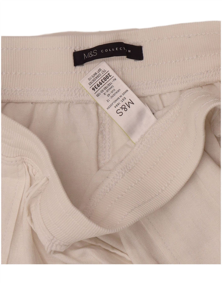 Pantaloncini chino da donna Marks & Spencer UK 12 medi W30 lino bianco