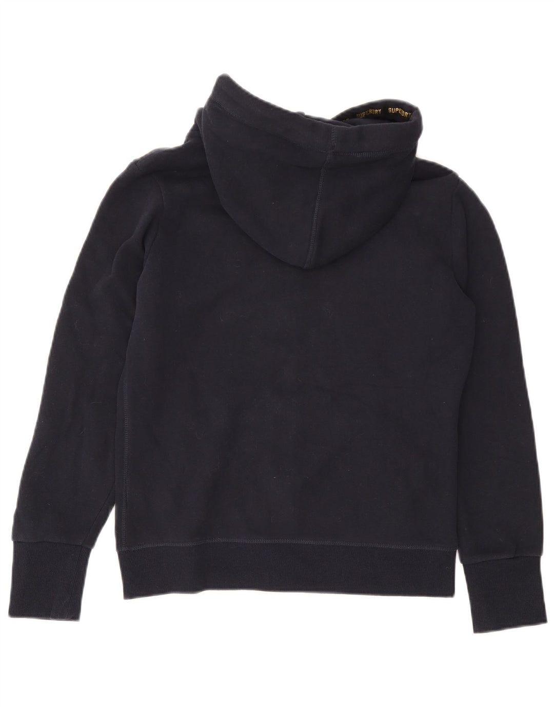 Felpa con cappuccio e zip grafica da donna Superdry UK 12 cotone blu navy medio