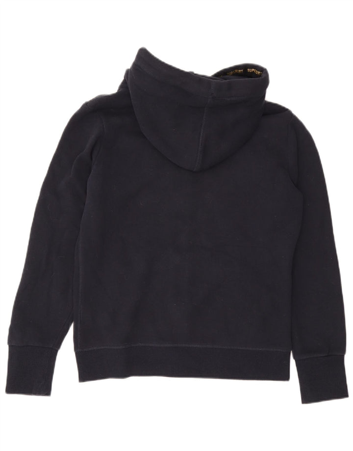 Felpa con cappuccio e zip grafica da donna Superdry UK 12 cotone blu navy medio
