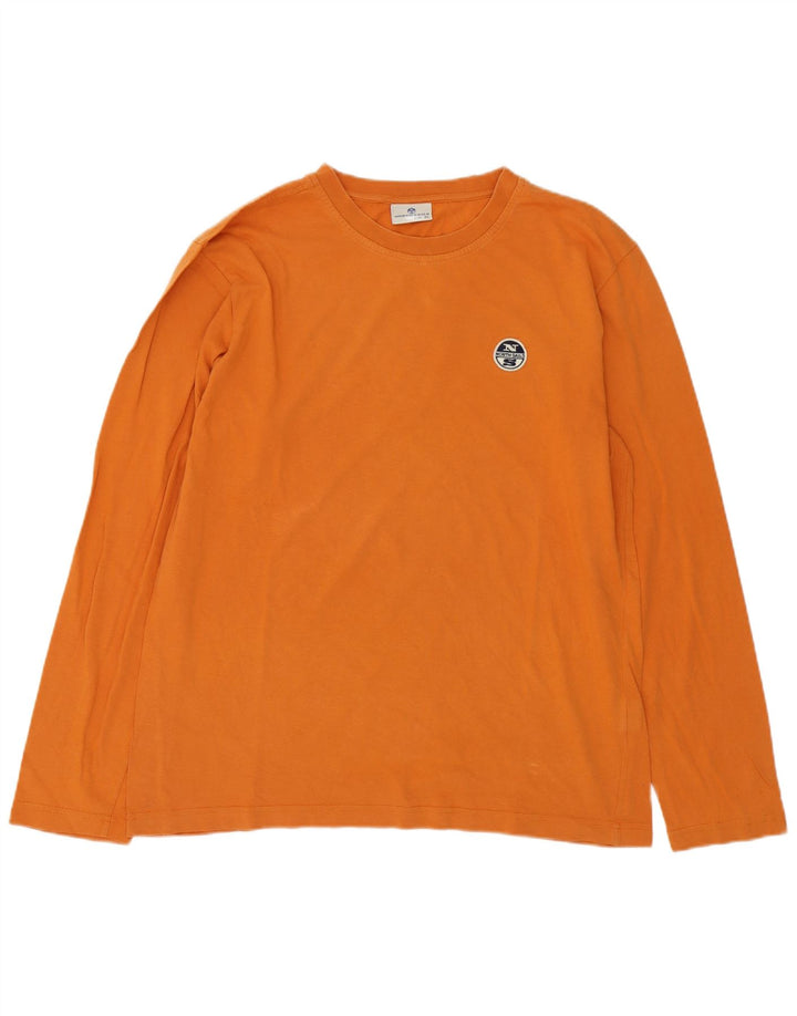 Maglia North Sails da uomo a maniche lunghe XL in cotone arancione