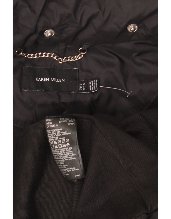 Cappotto imbottito da uomo Karen Millen UK 10 Small Nero in poliammide