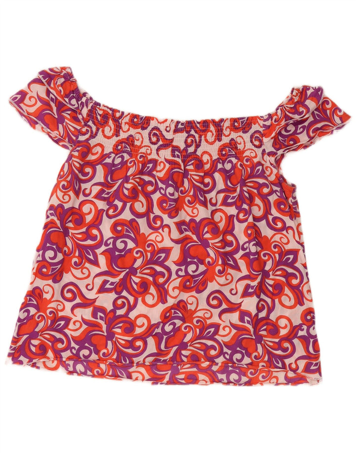Top BENETTON con spalle scoperte per bambina 10-11 anni XL in cotone floreale multicolore