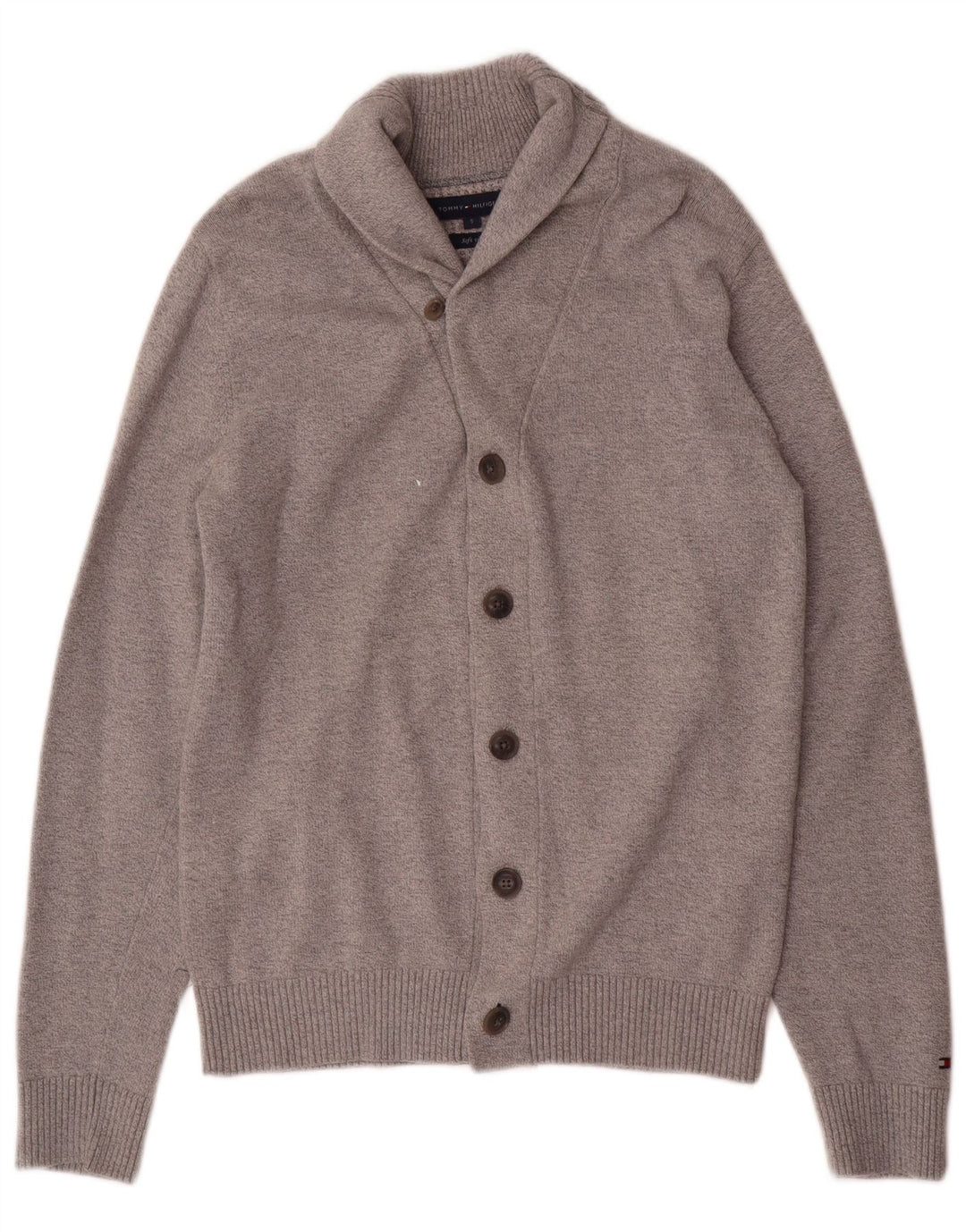 Maglione cardigan da uomo Tommy Hilfiger piccolo in cotone grigio