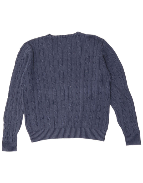 Marks & Spencer Mens Blue Harbour Crew Neck Jumper Sweater Large Navy Blue