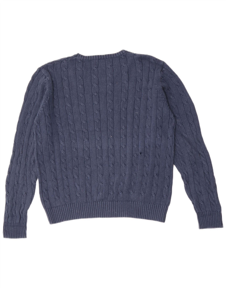 Maglione maglione girocollo da uomo Marks & Spencer blu Harbour grande blu navy