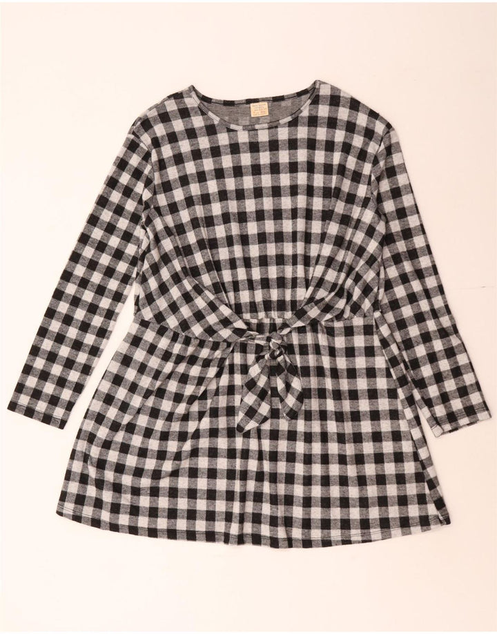 Vestito basic a maniche lunghe per bambina Zara 13-14 anni a quadretti neri