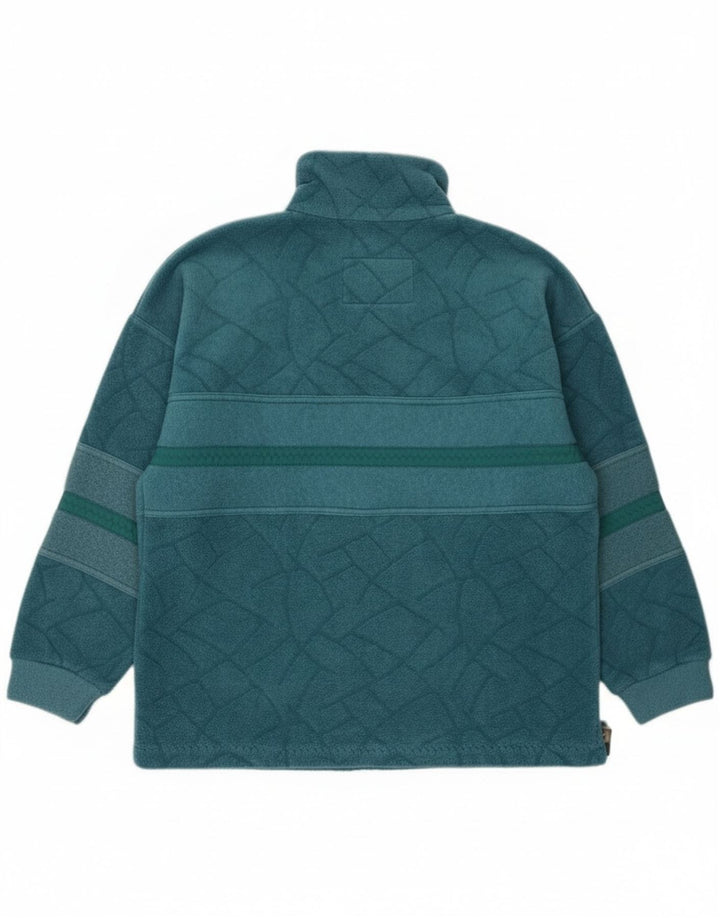 Maglione in pile da uomo con collo abbottonato di Gigi, turchese medio geometrico