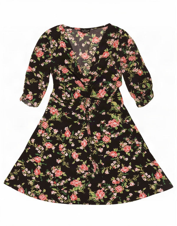 Abito a trapezio da donna Topshop UK 8 piccolo poliestere nero