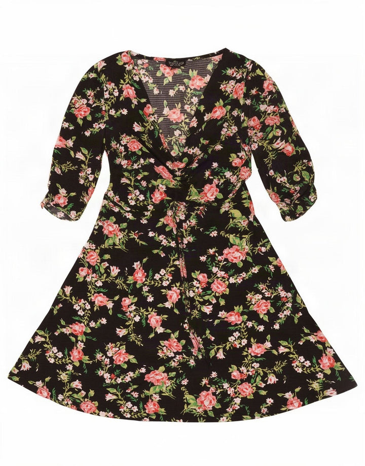 Abito a trapezio da donna Topshop UK 8 piccolo poliestere nero