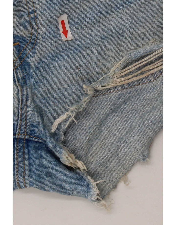 Pantaloncini Levi's da donna 501 in denim invecchiato W26 piccolo cotone blu